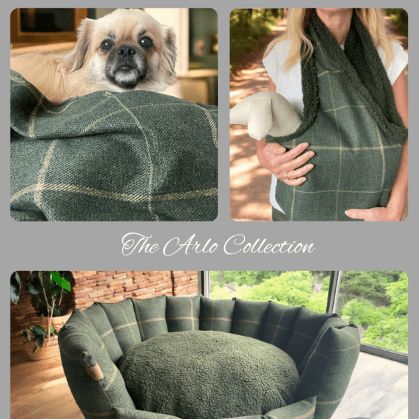 Dog Sling Carrier for Puppies & Small Dogs | Forest Green Arlo Collection | The Artisan Dog Company - Poochella®