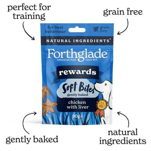 Forthglade Soft Bite Dog Treats Chicken & Liver | Natural Training Treats - Poochella®
