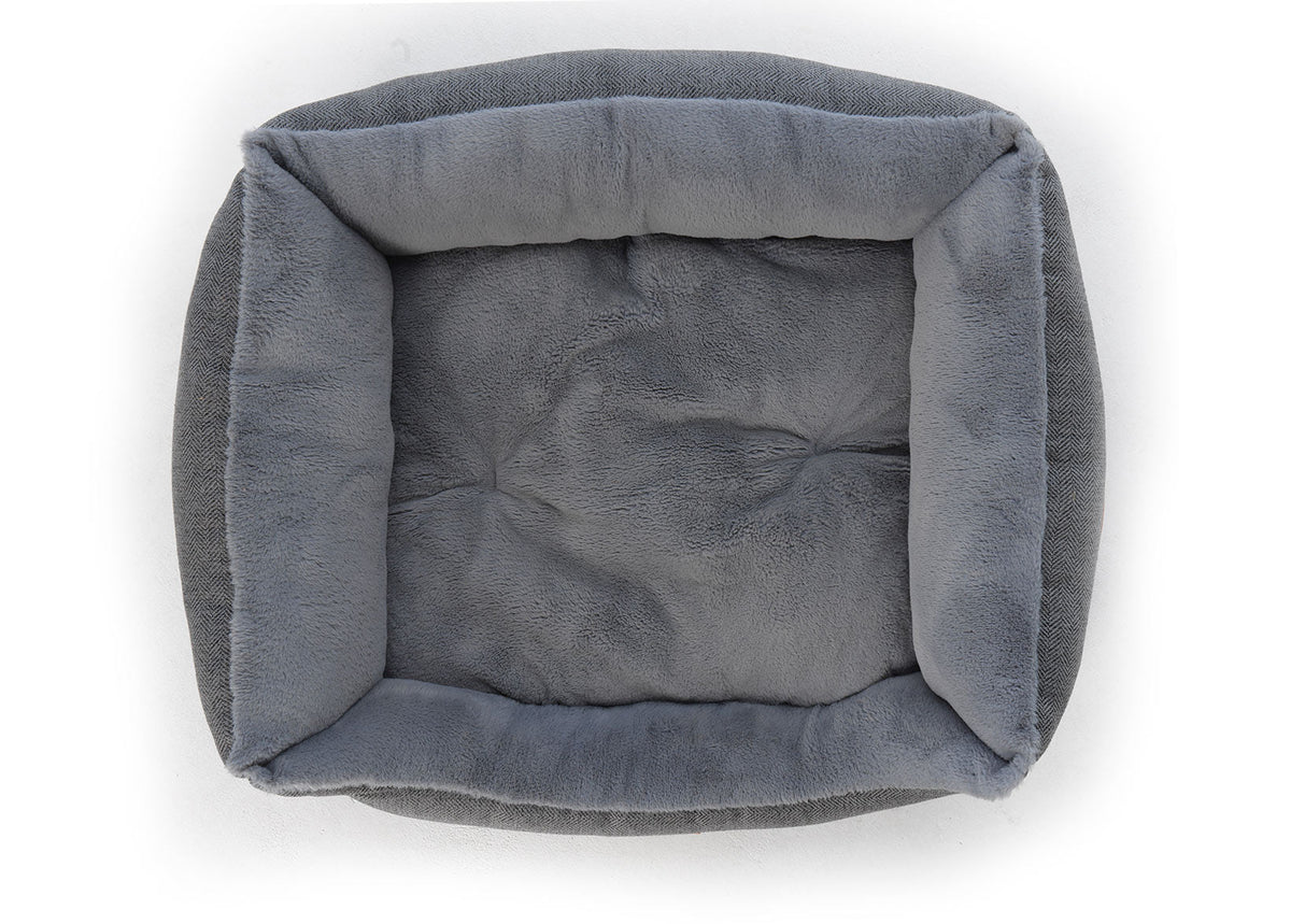 Gray pet bed on a white background