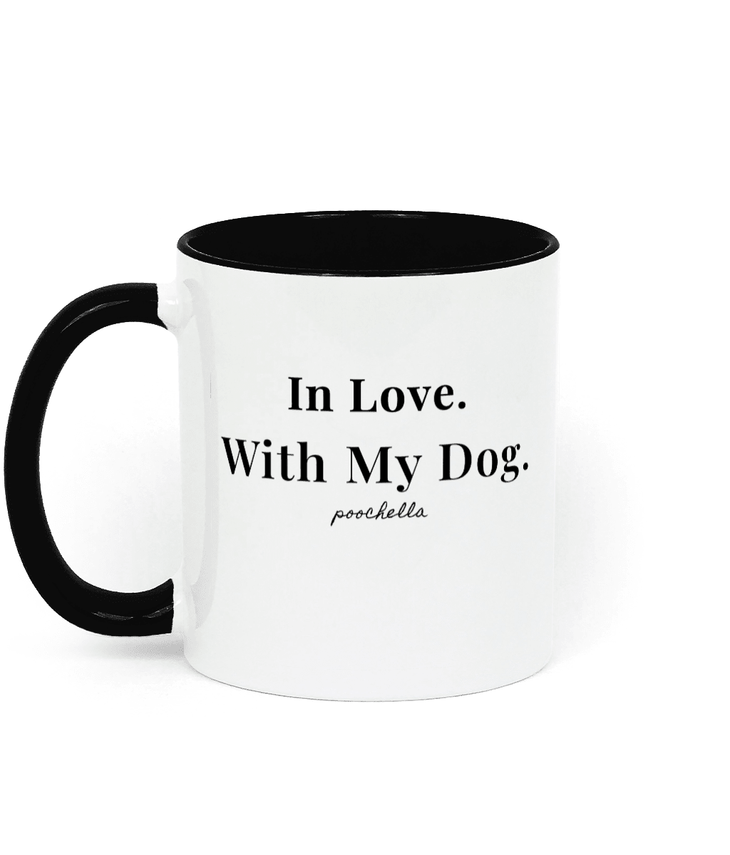 In Love. With My Dog. Two-Tone Black White Minimal Mug | Poochella® - Poochella®