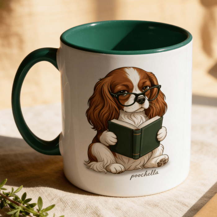 One More Chapter King Charles Cavalier Two-Tone Mug | Poochella® - Poochella®