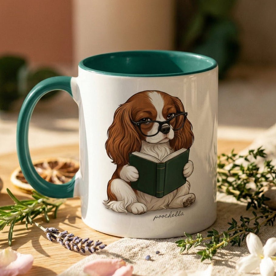 One More Chapter King Charles Cavalier Two-Tone Mug | Poochella® - Poochella®