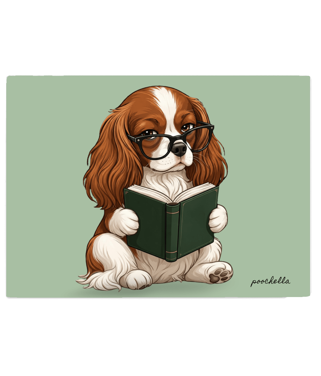 One More Chapter Tempered Glass Chopping Board | King Charles Spaniel | Book Lover Kitchen Decor | Poochella - Poochella®