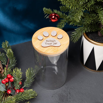Personalised Dog Treat Jar | Custom Glass Pet Treat Storage Container | Dog Lover Gift - Poochella®