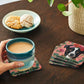 Poochella® Viva La Frida Kahlo Inspired Square Wood Dog Single Coaster Fragile Like a Bomb - Poochella®