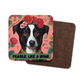 Poochella® Viva La Frida Kahlo Inspired Square Wood Dog Single Coaster Fragile Like a Bomb - Poochella®