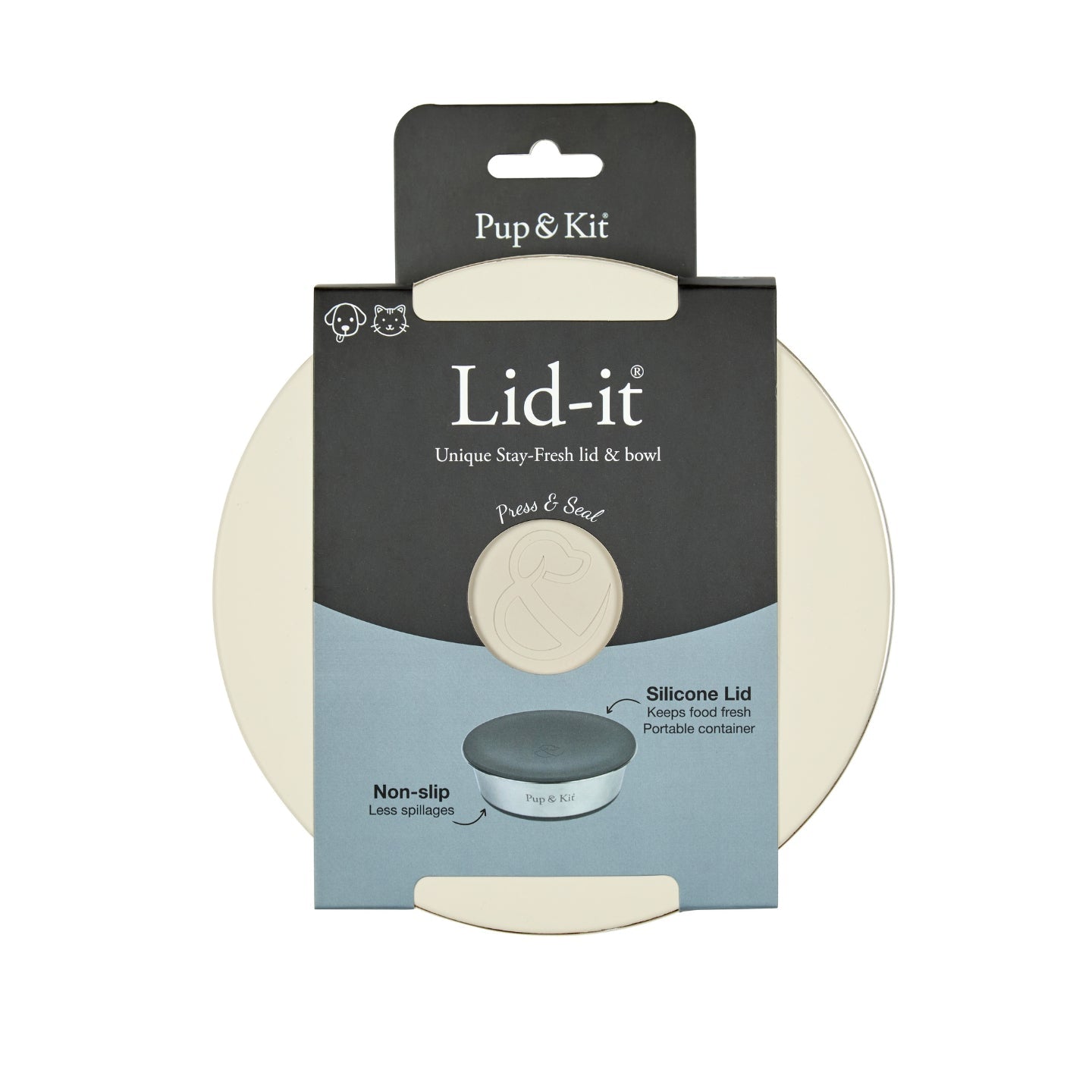 Pup & Kit Lid-It Stay Fresh Dog Bowl | Stainless Steel Pet Bowl with Airtight Lid - Poochella®