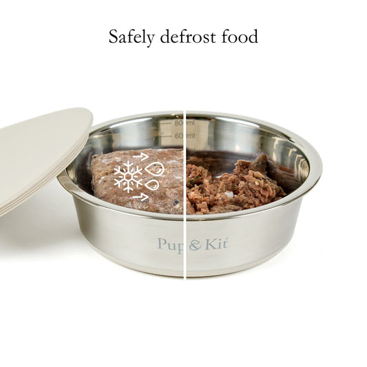 Pup & Kit Lid-It Stay Fresh Dog Bowl | Stainless Steel Pet Bowl with Airtight Lid - Poochella®
