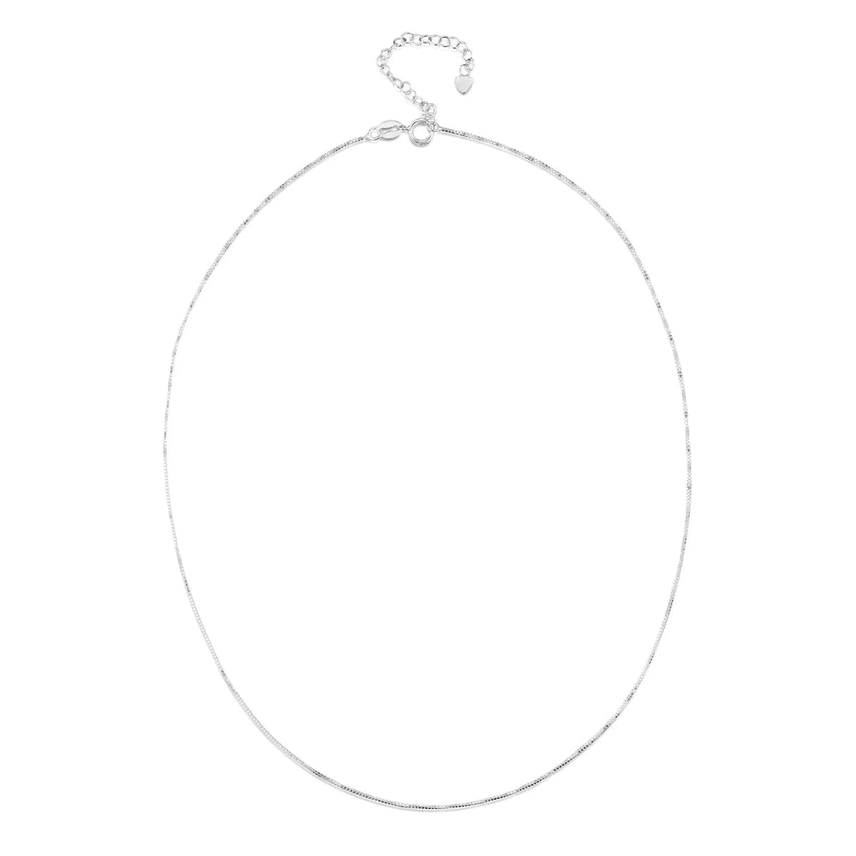 Silver necklace on a white background