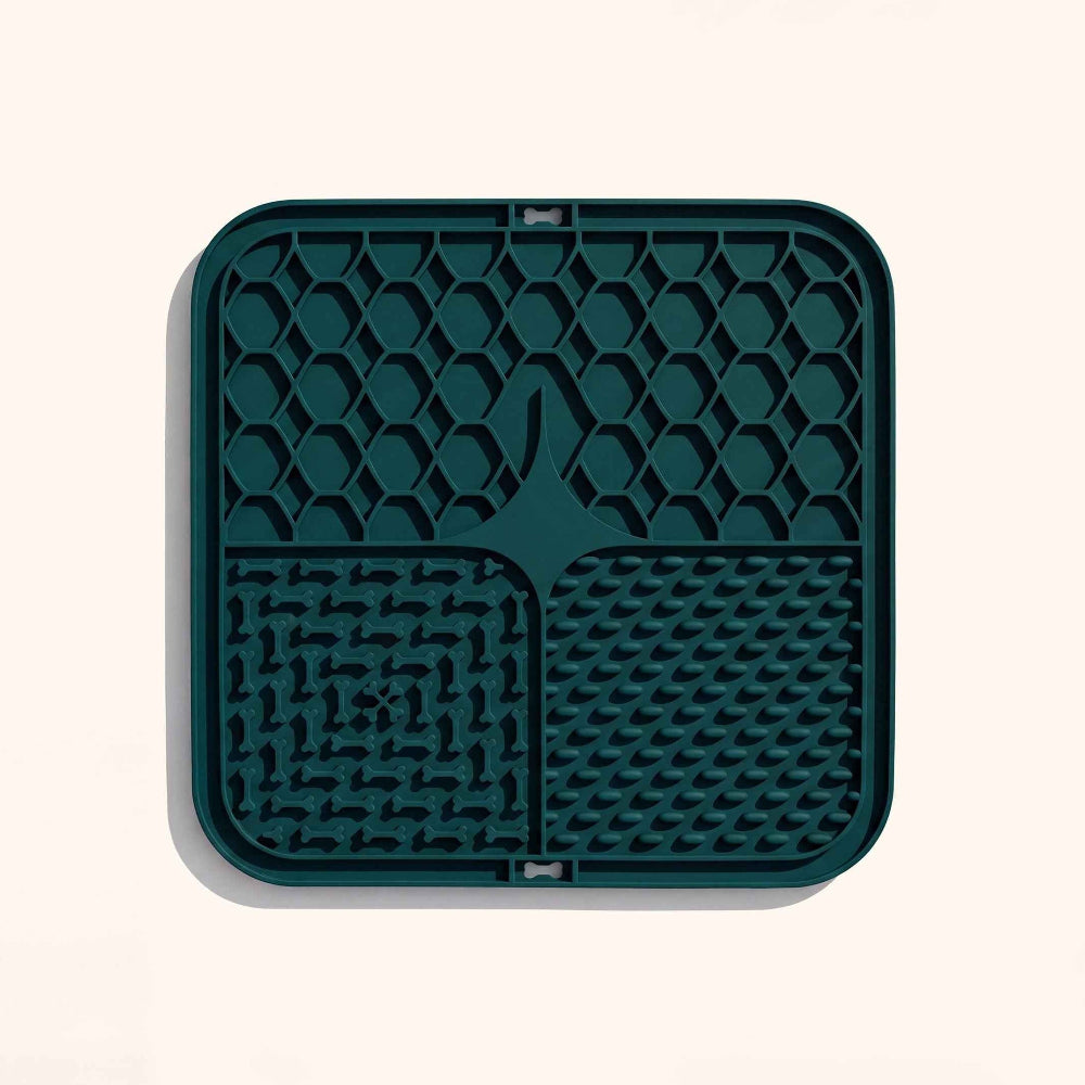 Superwild dog lick mat with textured surface for slow feeding, enrichment and serving supplements.