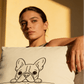 The French Hello Organic Cotton Cushion Cover | Minimal French Bulldog Home Decor | Poochella® - Poochella®