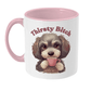 Thirsty Bitch Two-Tone Cockapoo Pink Ceramic Mug | Poochella® - Poochella®