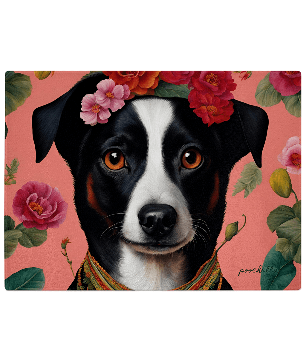 Viva La Frida Tempered Glass Chopping Board - Kitchen Decor for Dog Lovers | Poochella® - Poochella®