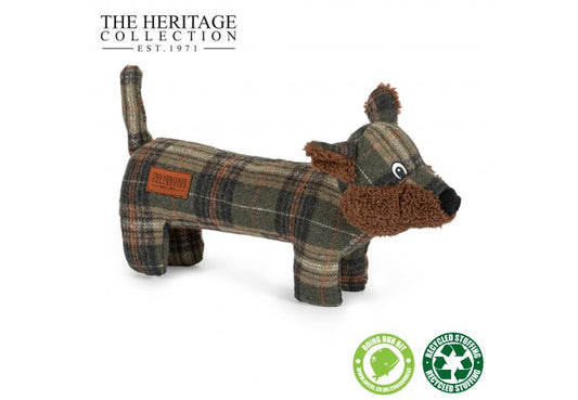 Ancol Heritage Tweed Fox Dog Toy with Recycled Stuffing Large