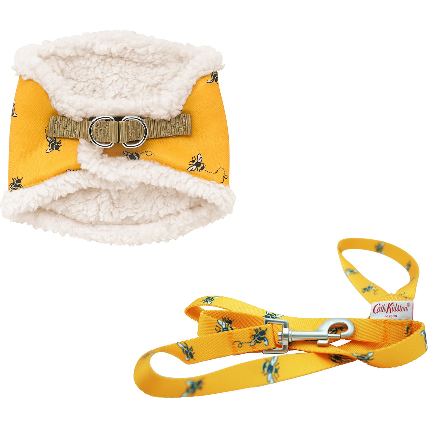Cath Kidston® Bees Yellow Fabric Strong Pet Dog Lead