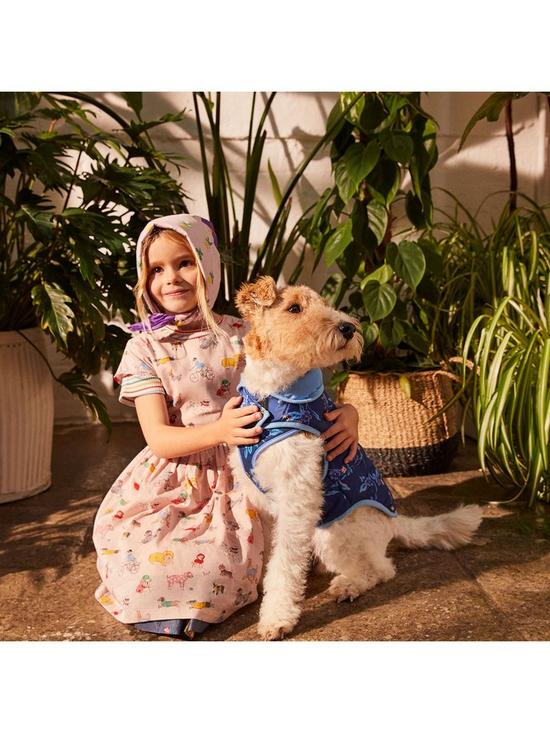 Cath Kidston® Blue Greenwich Flowers Reversible Puffer Pet Dog Jacket