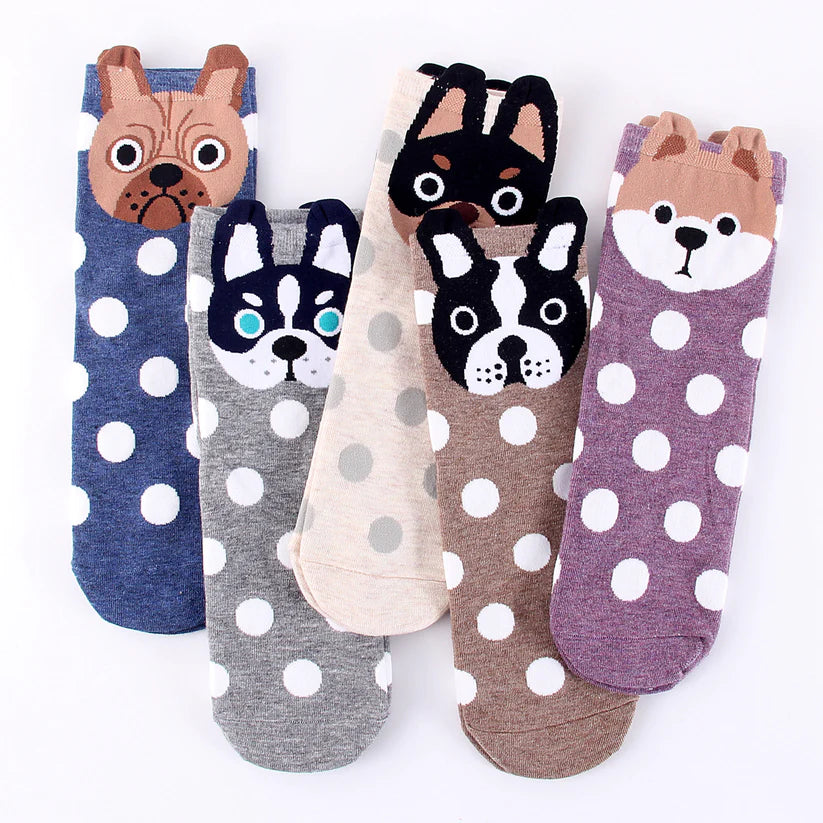 Sunny Socks Dog Print Cotton Socks