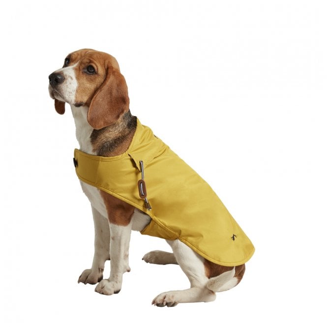 Joules Water Resistant Mustard Yellow Print Dog Raincoat