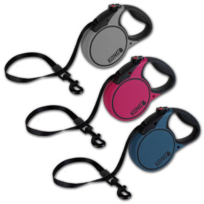 KONG® Terrain Retractable Dog Lead Medium Blue/Pink