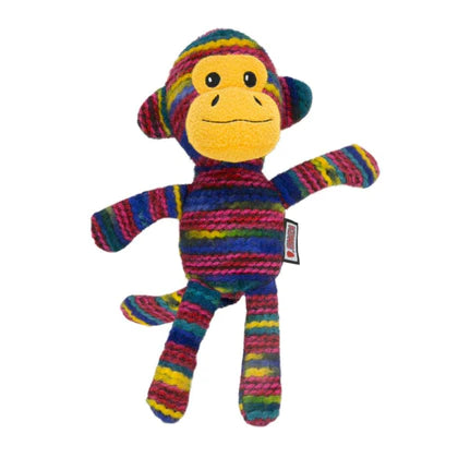 KONG® Yarnimals Plush Rainbow Monkey Dog Toy