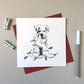 Hand Drawn Top Dog Christmas Tree Cards by SJ Vickery (Pack of 6)