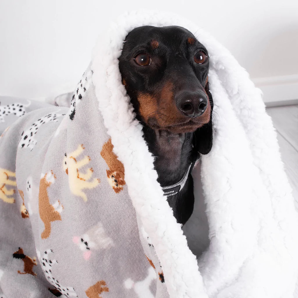 Dog print fleece blanket best sale