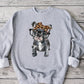 Tee Territory Retro French Bulldog Oversized Sweatshirt – Grey Crew Neck Dog Lover Sweatshirt | Frenchie Sweatshirt UK
