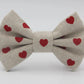 Valentines Day Charity Heart Print Pet Dog Bow Tie by Tŷ Hafan