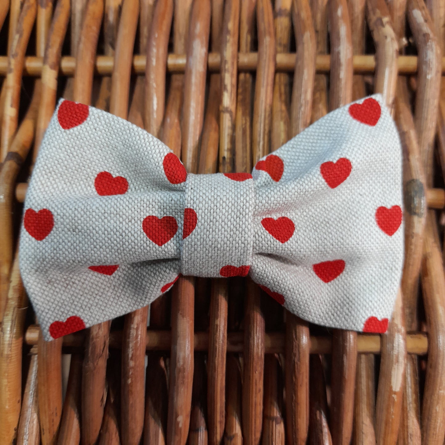 Valentines Day Charity Heart Print Pet Dog Bow Tie by Tŷ Hafan