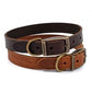 2 brown ancol leather dog collars