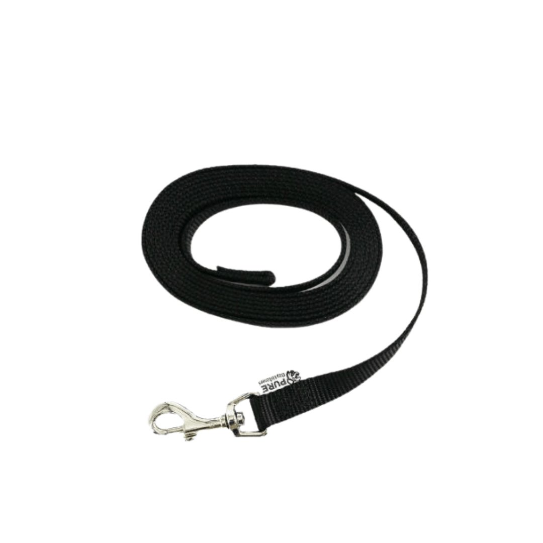 Ancol & PDL Nylon Dog Training Lead 1.8m | Puppy Training Long Line Lead Black - Poochella®