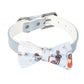Cath Kidston London People Dog Collar & Bow Tie | Powder Blue Adjustable Dog Collar - Poochella®