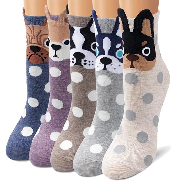 Cotton Dog Lover Socks | Women's Lightweight Breathable Sock (UK 3–7) - Poochella®