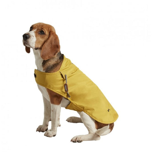 Joules Water Resistant Mustard Yellow Print Dog Raincoat - Poochella®