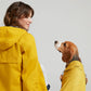 Joules Water Resistant Mustard Yellow Print Dog Raincoat - Poochella®