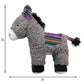 A plush KONG Sherps Donkey dog toy in gray with multicolored trim