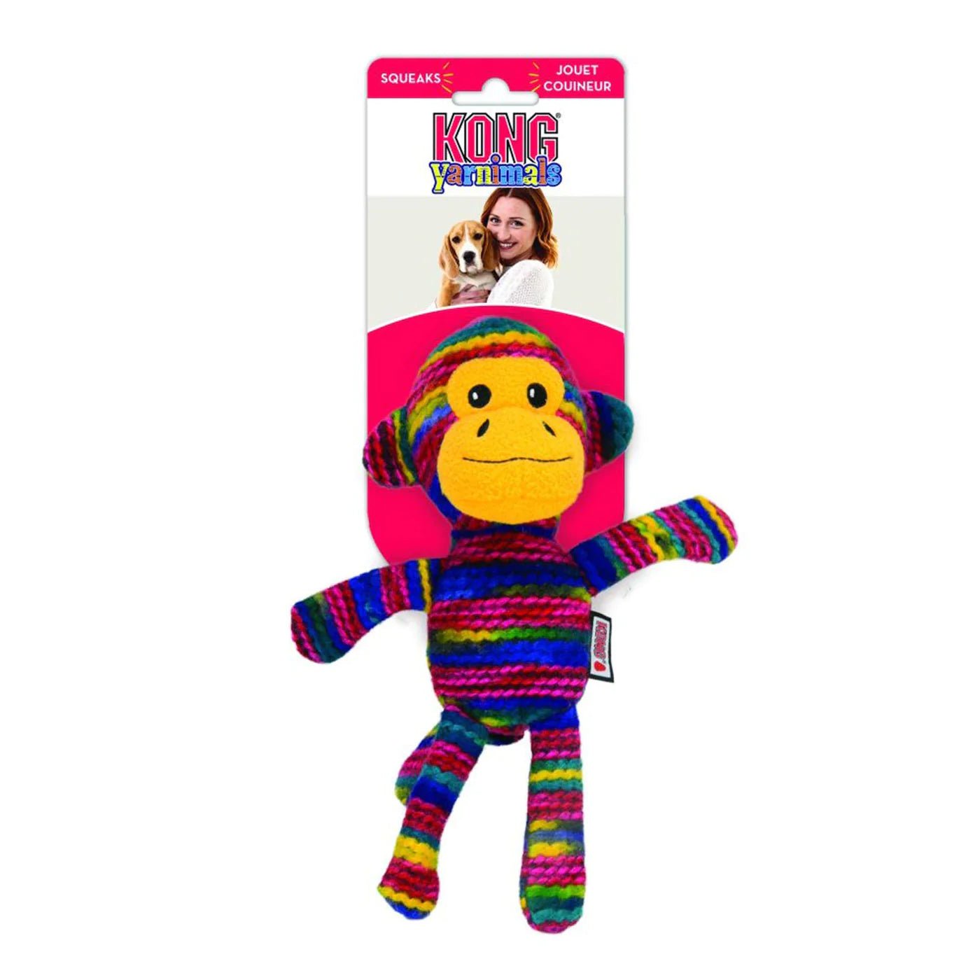 KONG® Yarnimals Plush Rainbow Monkey Dog Toy - Poochella®