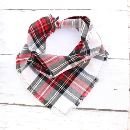 Pet Pooch Boutique 'Scamps' Frayed Tartan Dog Bandana | Handmade Country Style Pet Bandana - Poochella®