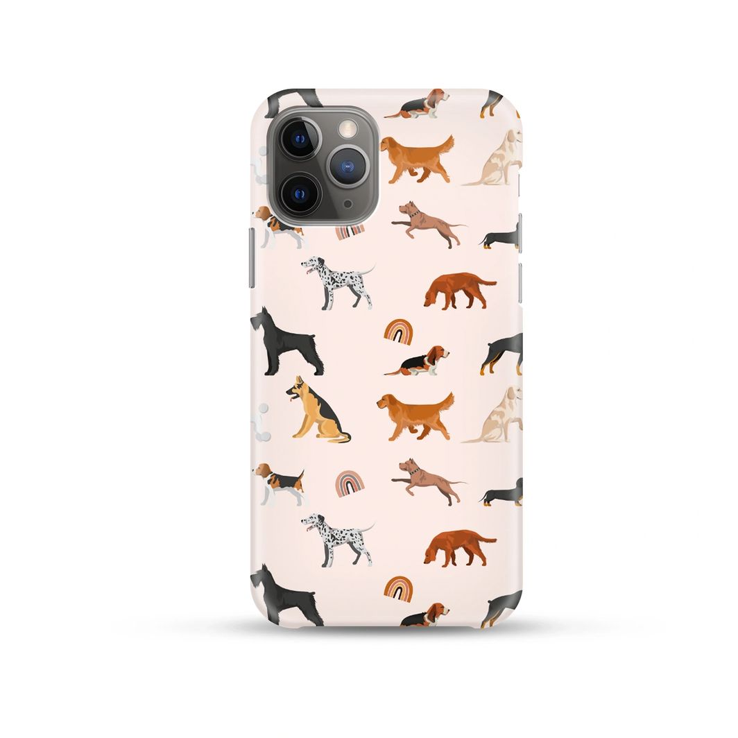 Coconut Lane Dogs & Rainbows Pink iPhone Case