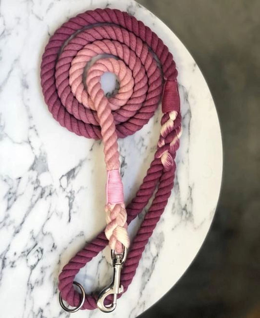 The Crafty Dog Company Rope Lead in Mulberry